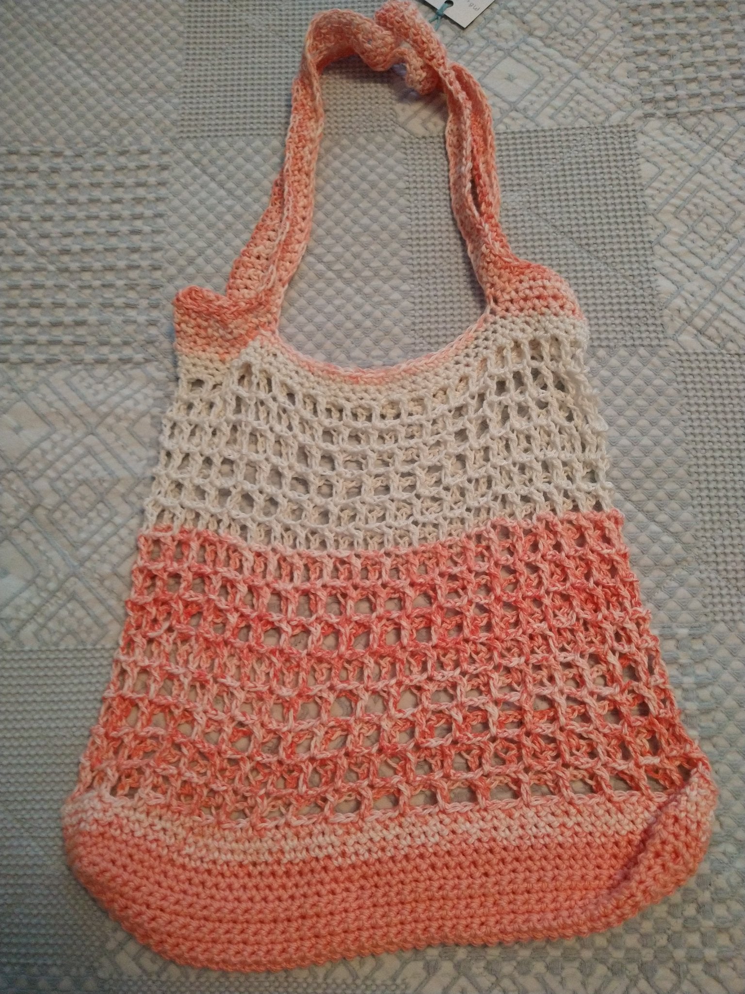 Market Bag orange & white c - 1