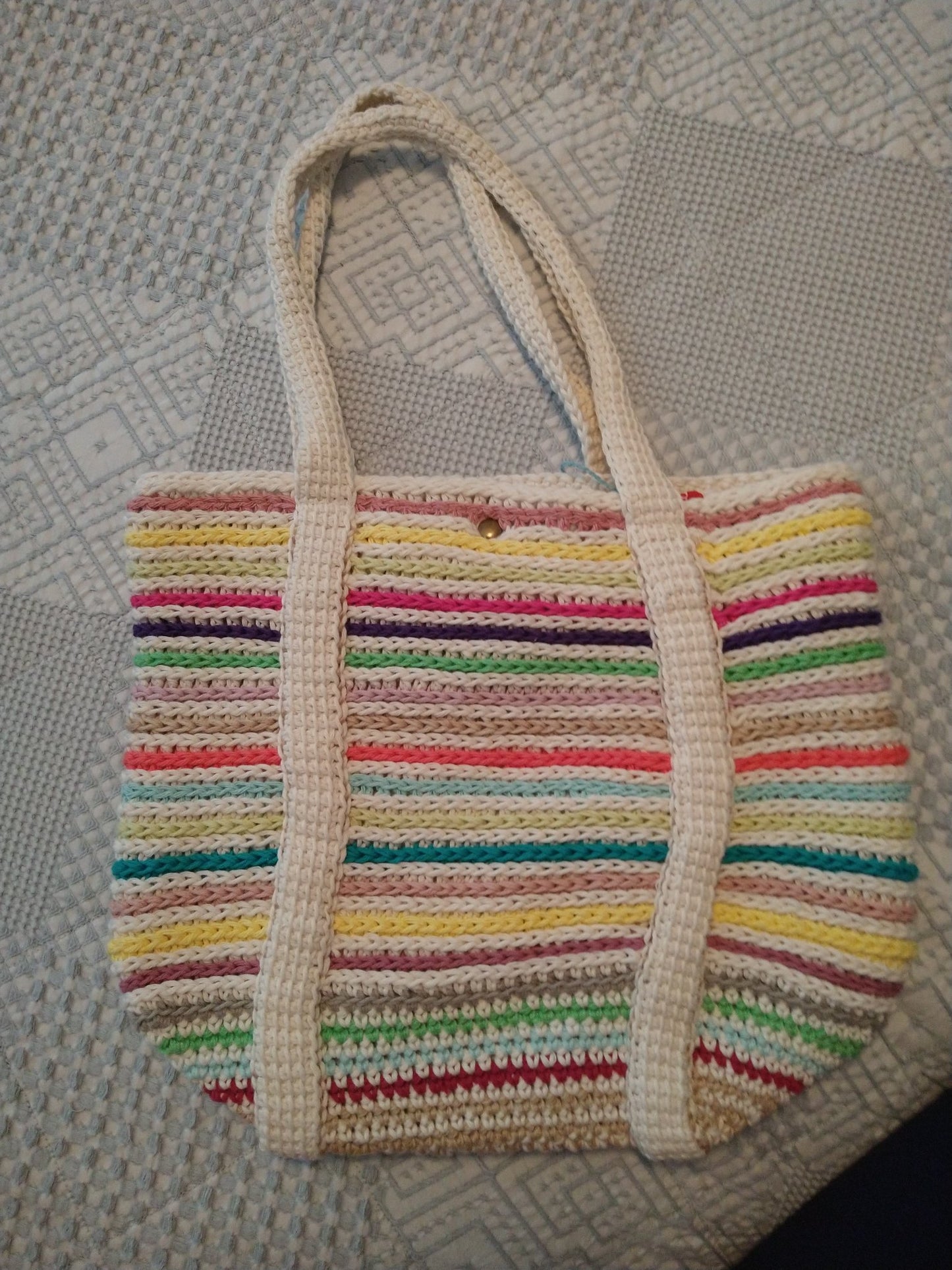 Tote bag crochet multi color b - 1