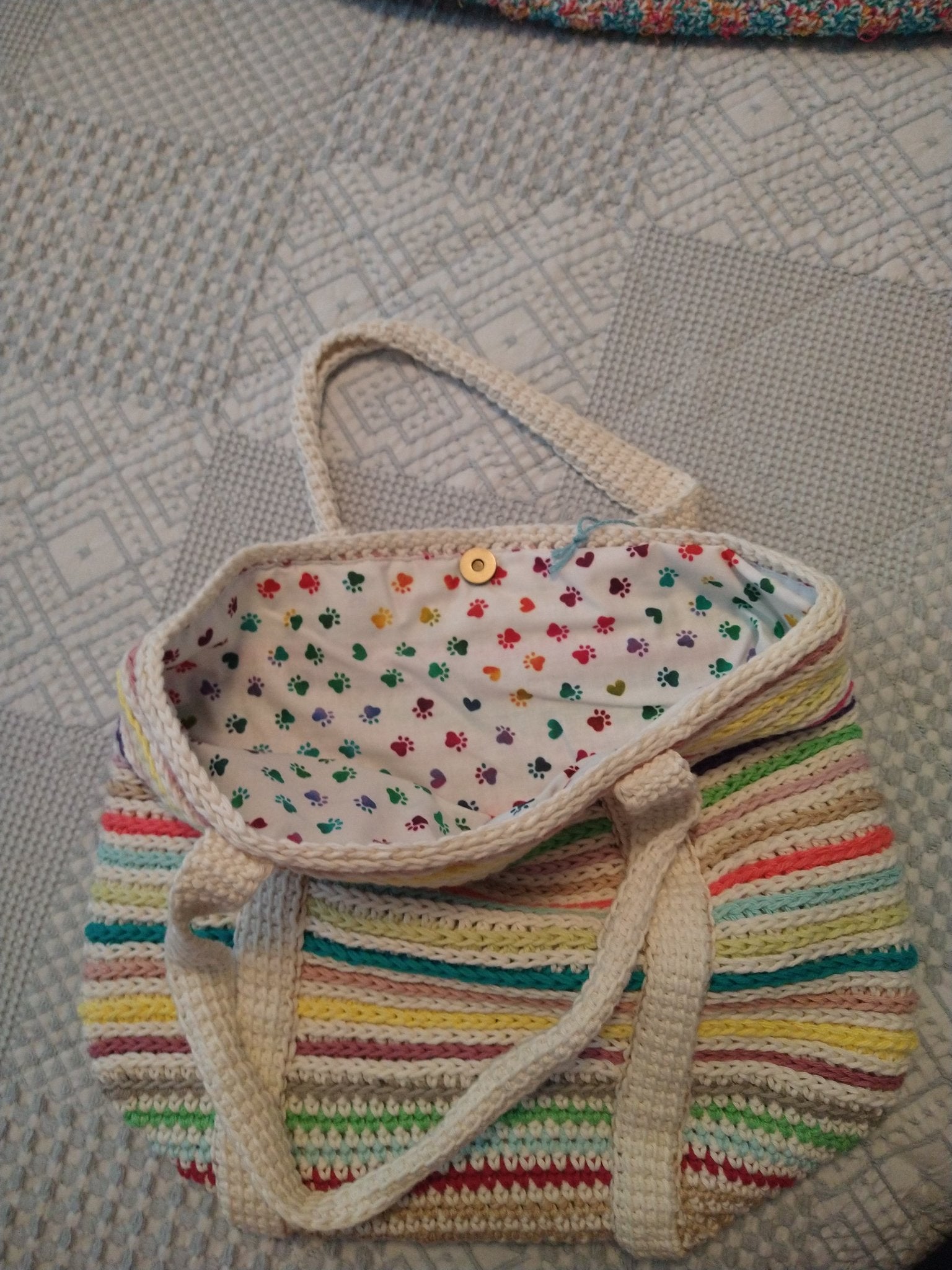 Tote bag crochet multi color b - 2