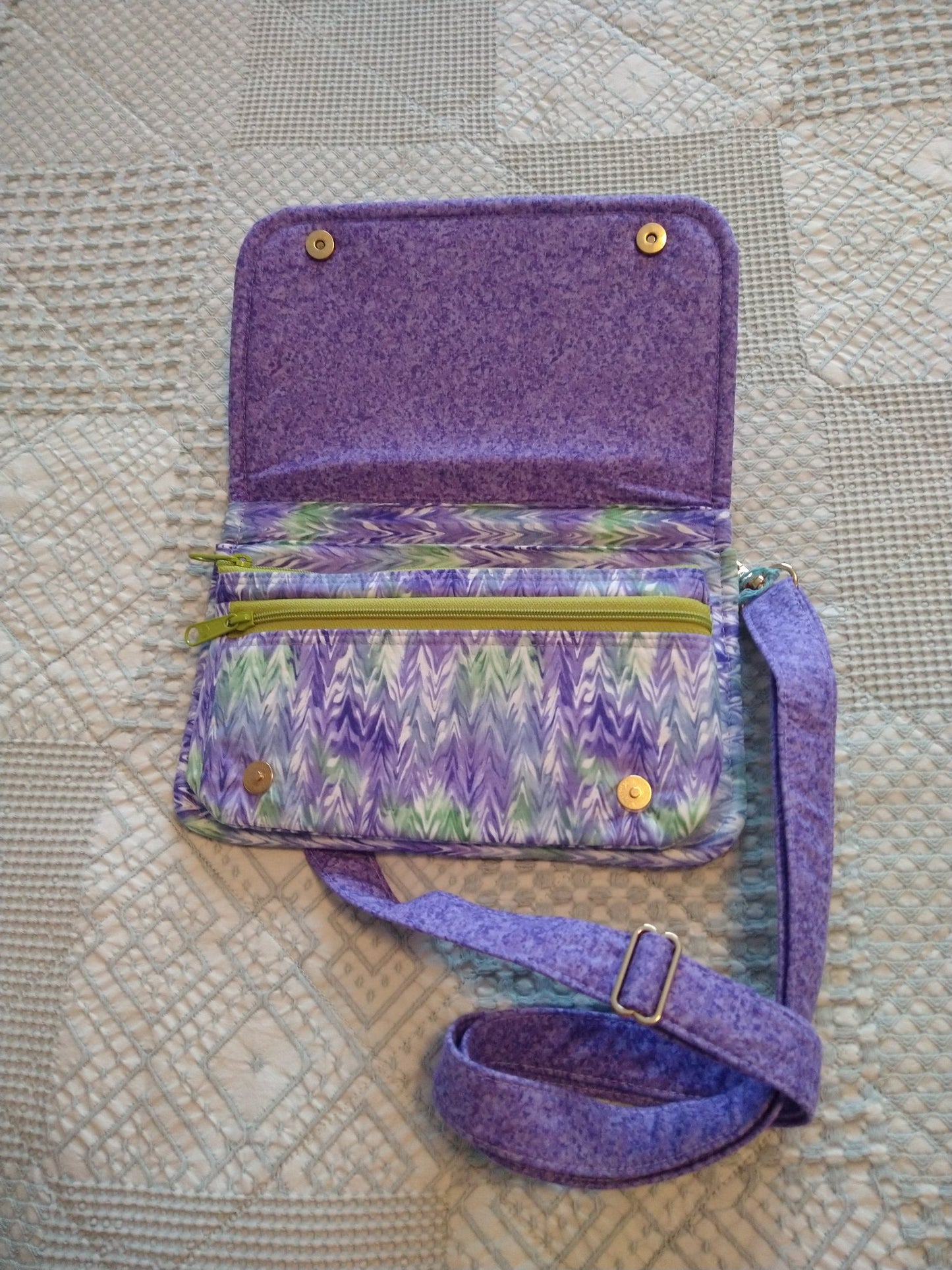 Wallet w/ crossbody strap purple - 2