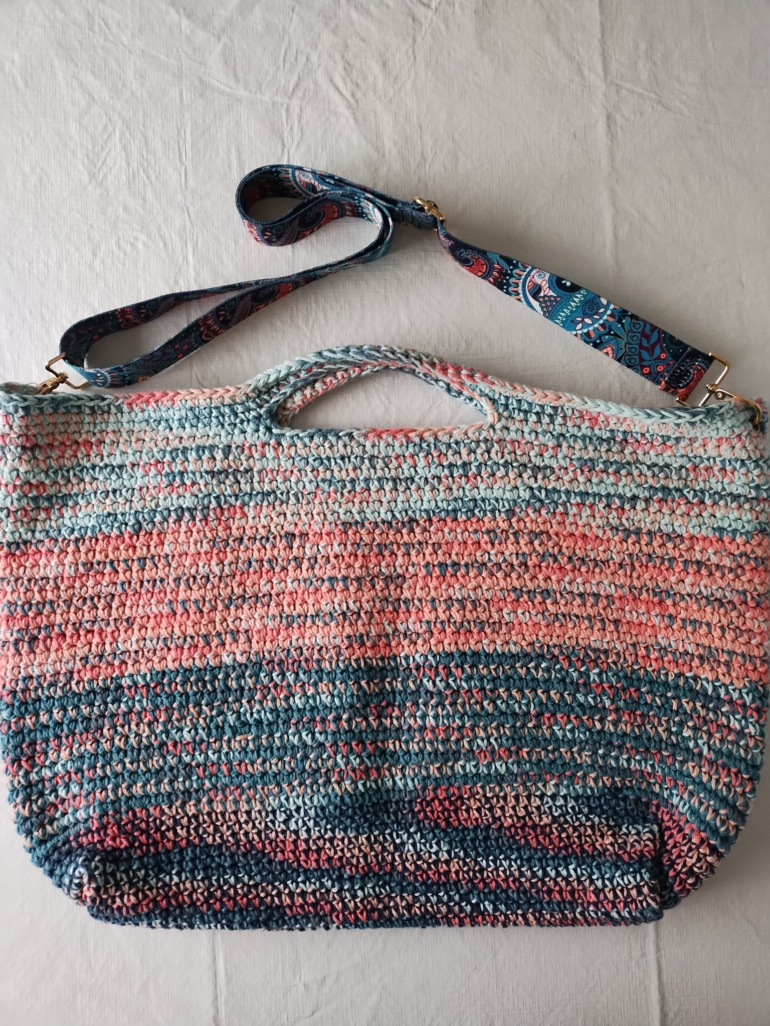 Tote, Crochet, Cotton Lined - 1