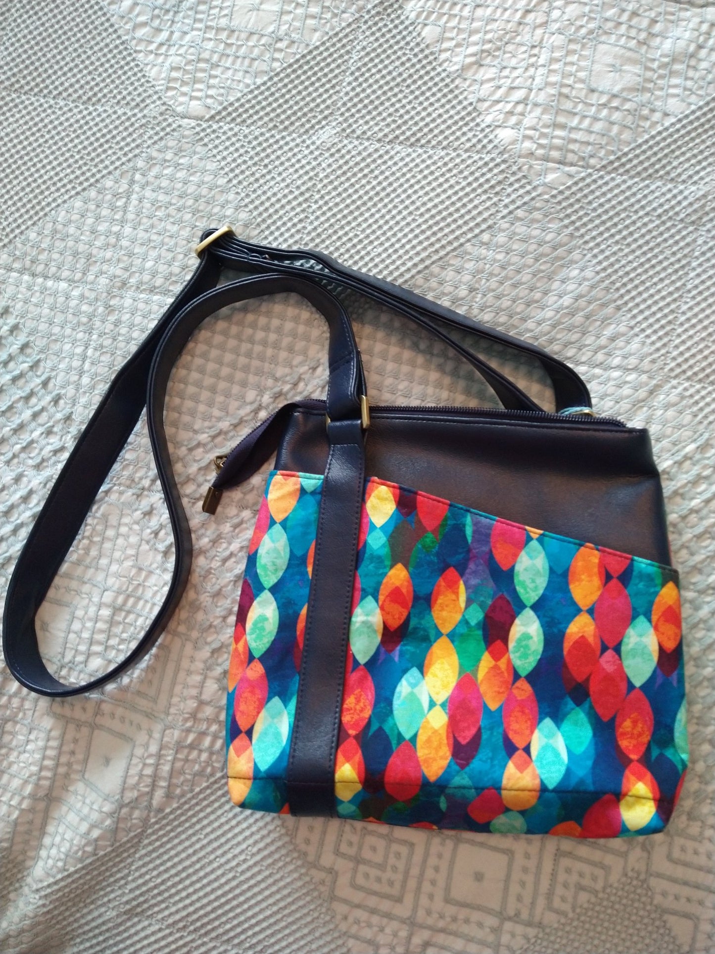 Crossbody bag navy & multi color a - 1