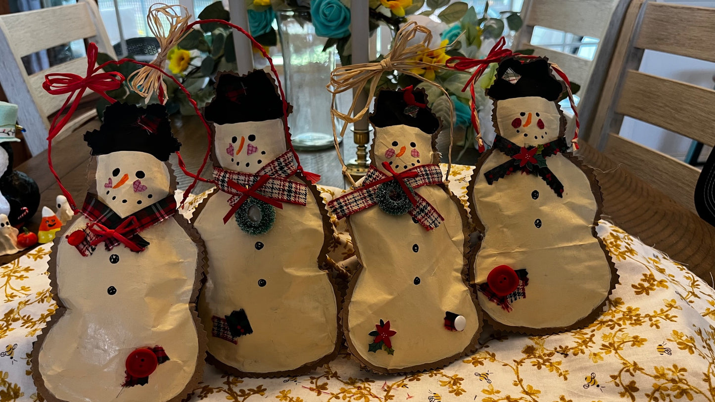 Snowman bag ornament  - 1