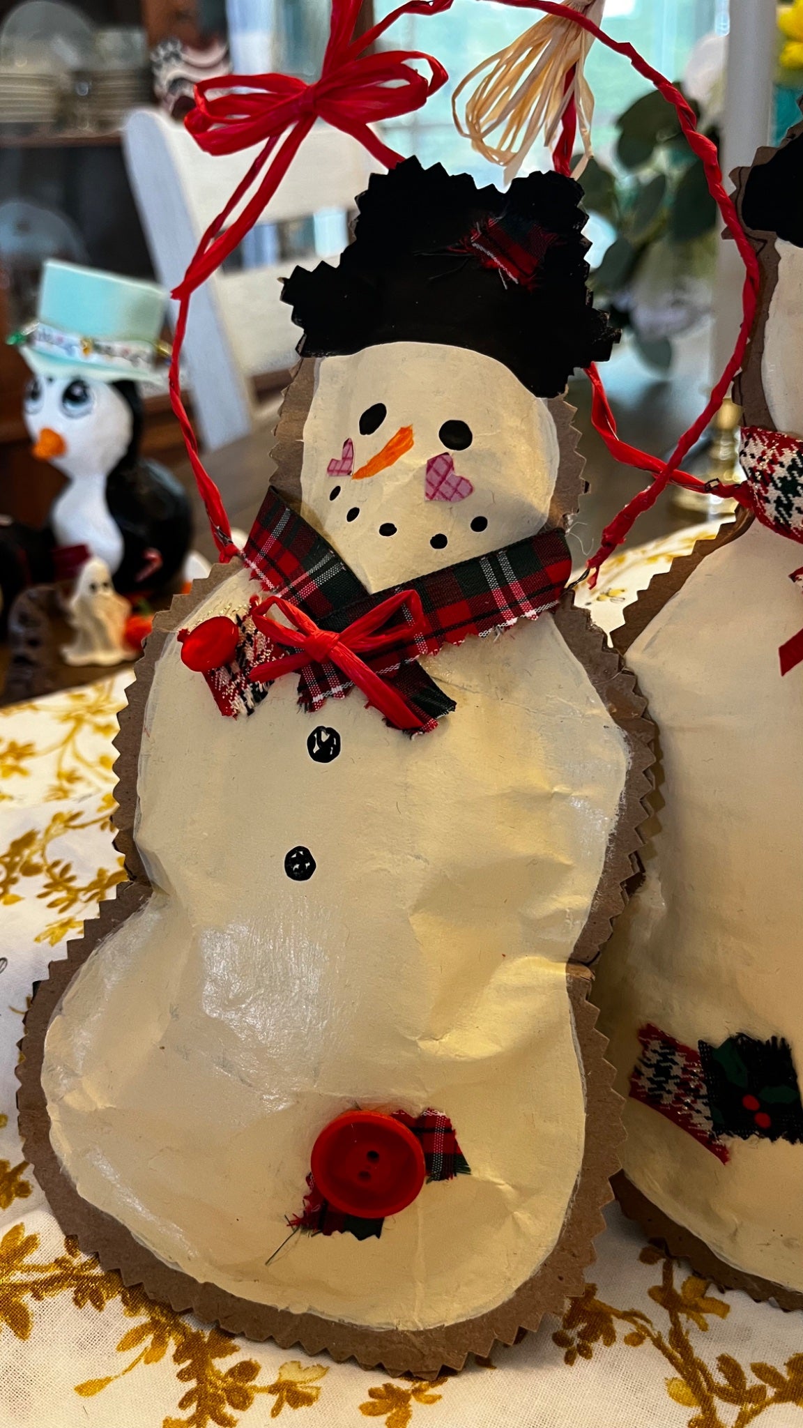 Snowman bag ornament  - 5