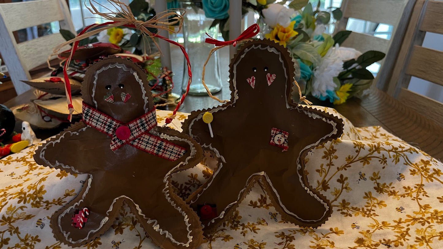 Gingerbread paper bag ornaments  - 2