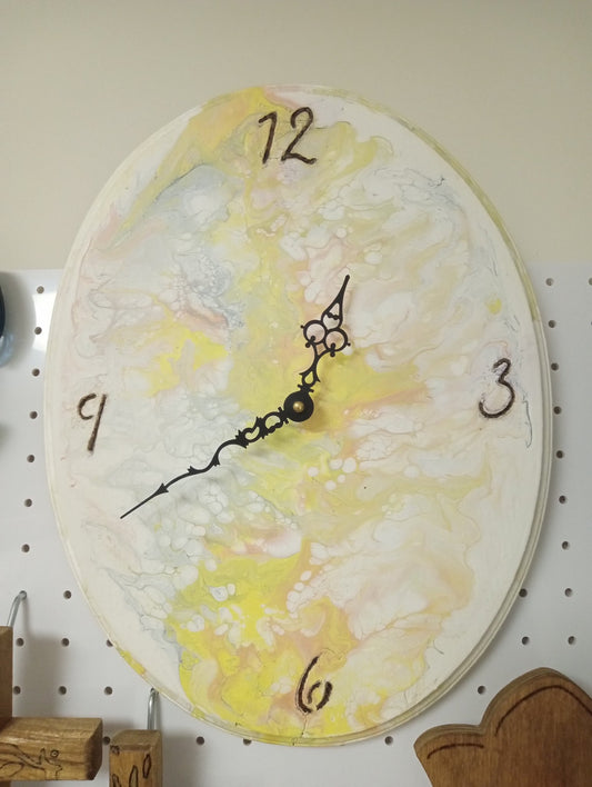 pour painted wooden Clock - 1