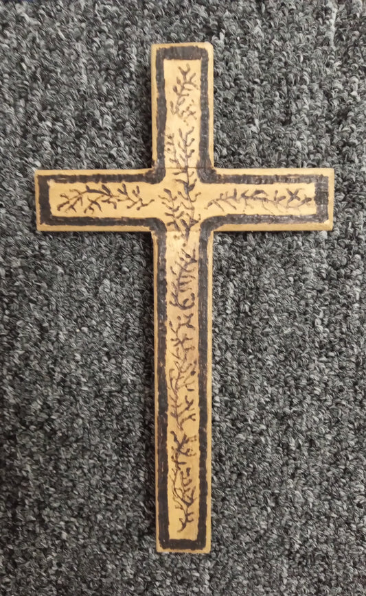 ivy design small Wooden cross - 1