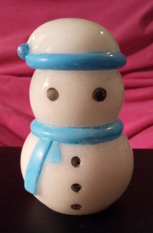 resin White snowman jar - 1