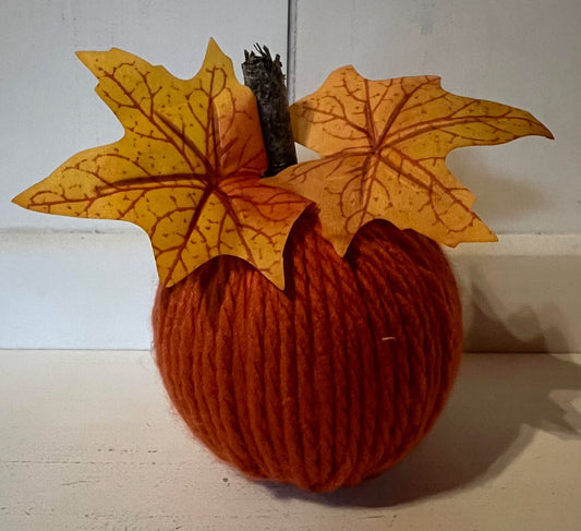 Rust Yarn Wrapped Pumpkin - 1