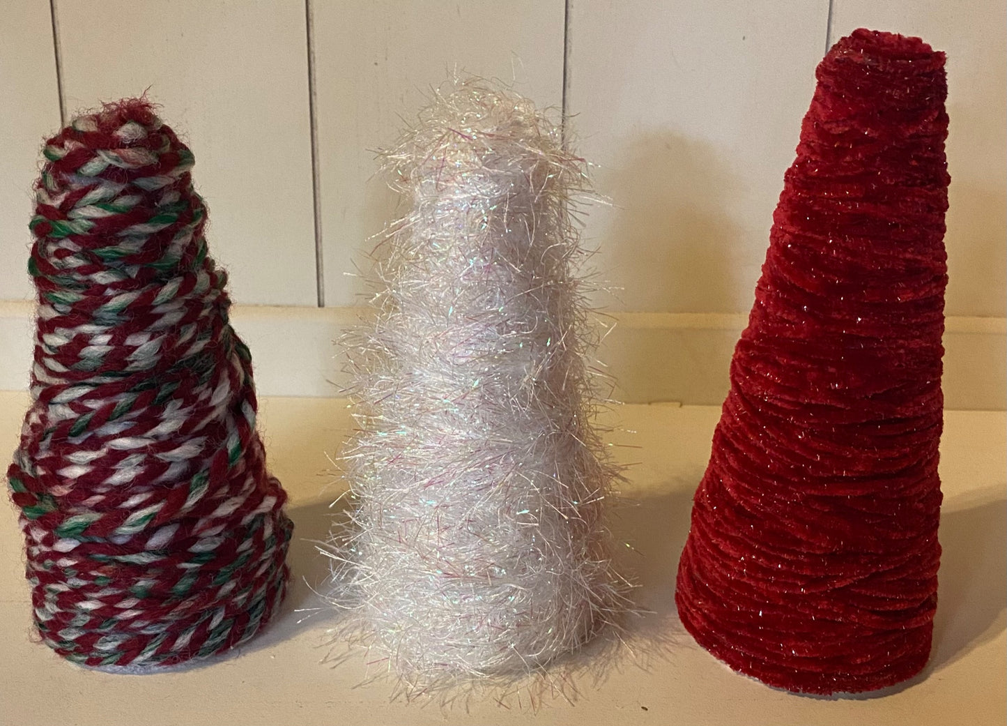 Small Yarn Wrapped Trees - Holidays - 1