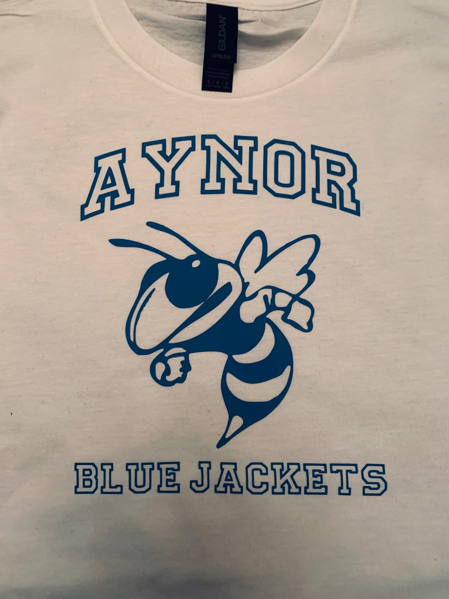 Aynor youth light blue on white Tshirt - 1