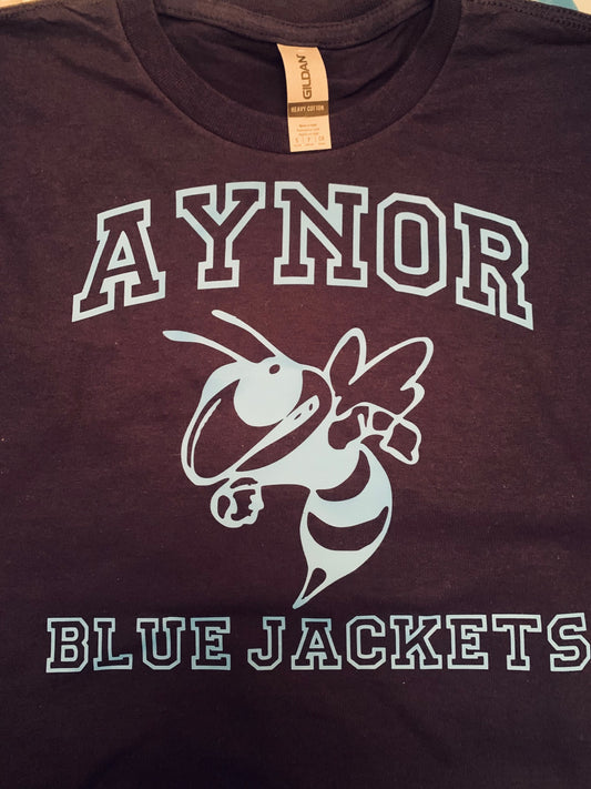 Aynor youth light blue on navy tshirt - 1