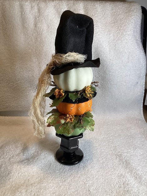 Pumpkin Witch on Pedestal - 2