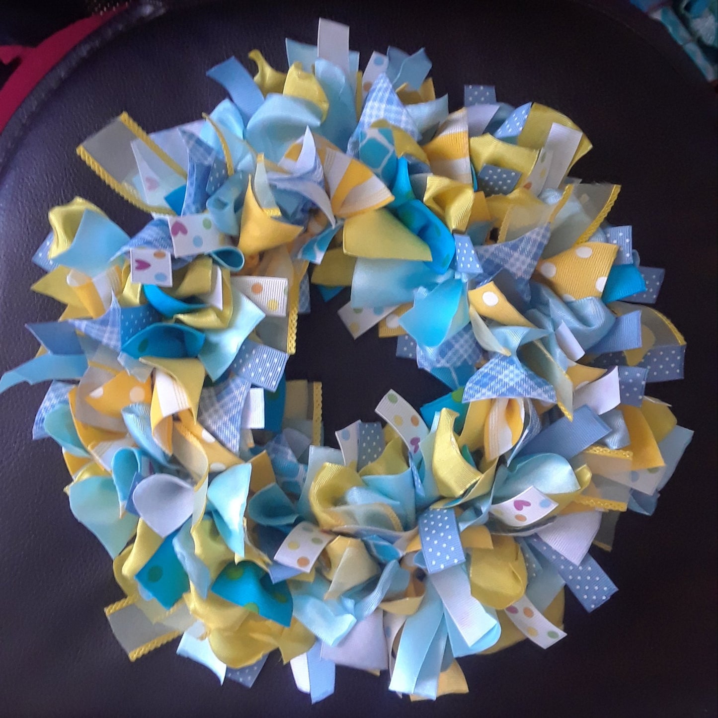 blue & yellow mini wreath - 1