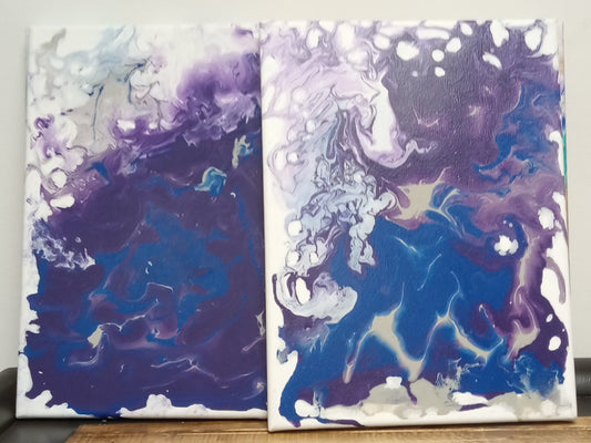 Blue & purple pour painting set - 1