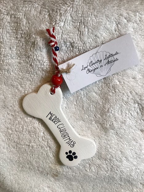 Clay Dog Bone Ornament - 1