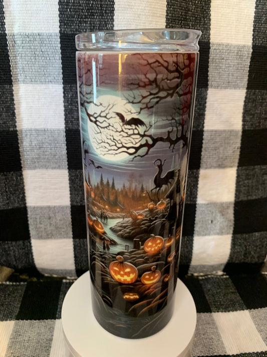 Pumpkins and bats Tumbler - 1