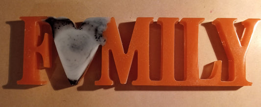 resin bw, orange Family Sign - 1