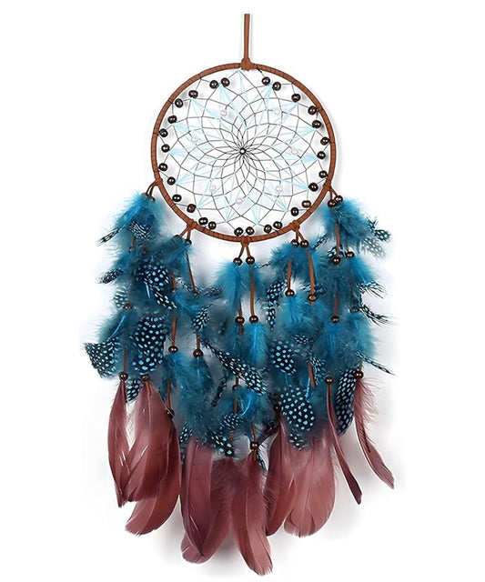 Turquoise Peacock Feathers Dream Catcher - 1