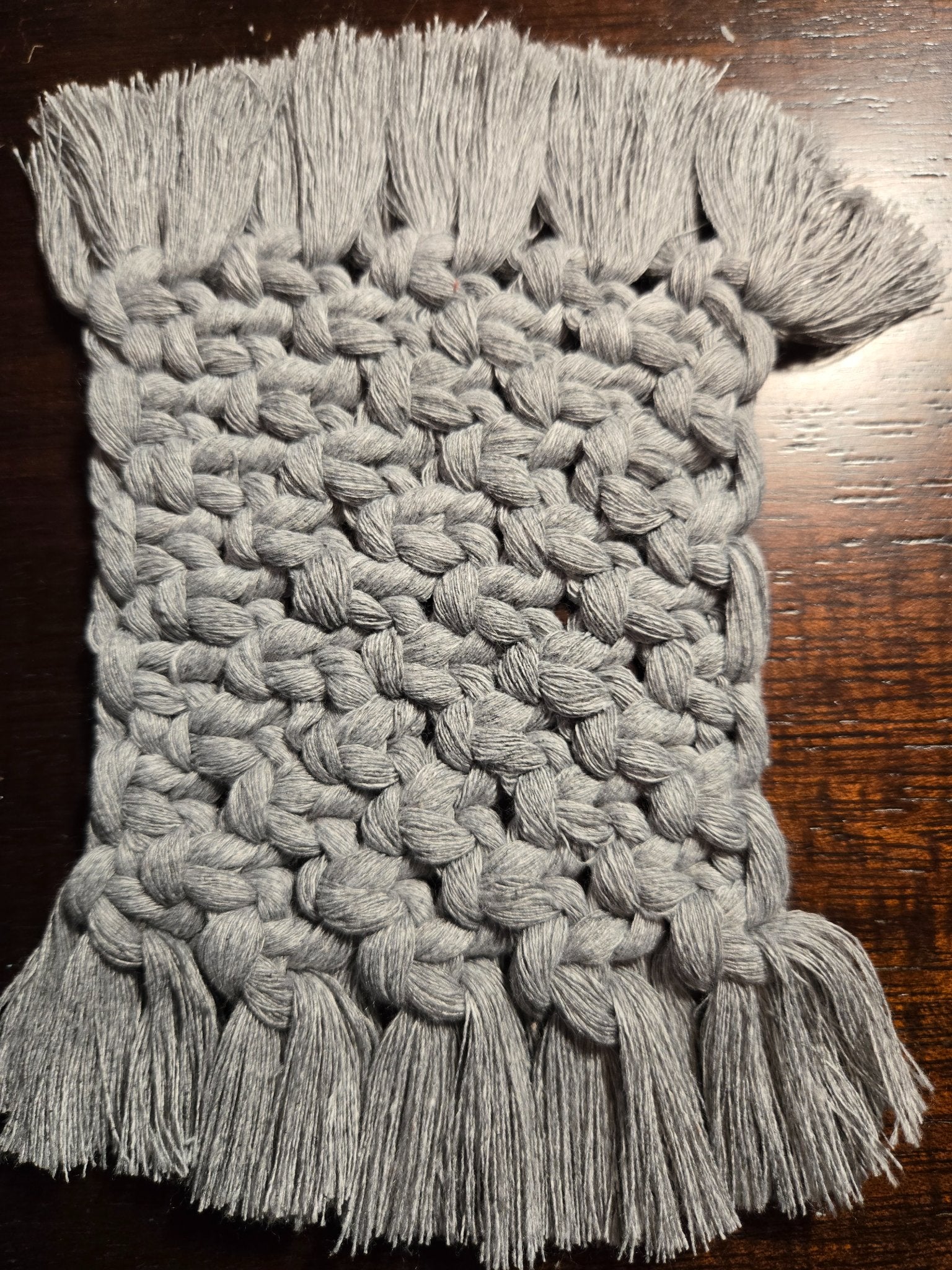 Macrame Coaster - Lt Gray - 2