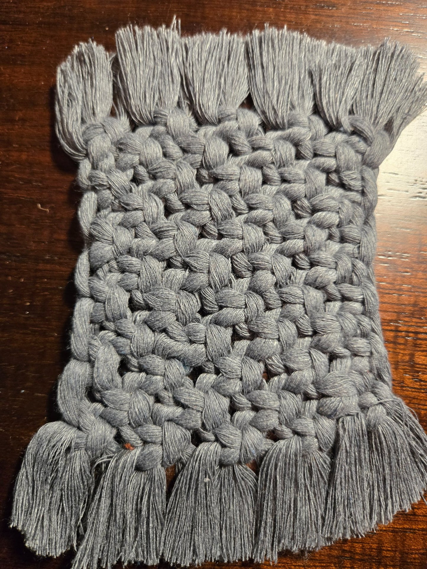 Macrame Coaster - Dark Gray - 1