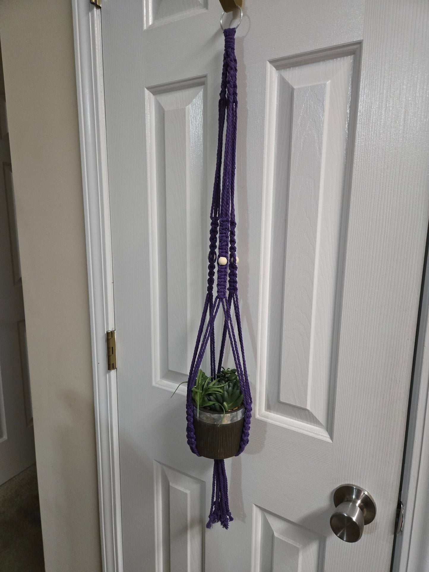 Macrame Plant Hanger - Purple - 3