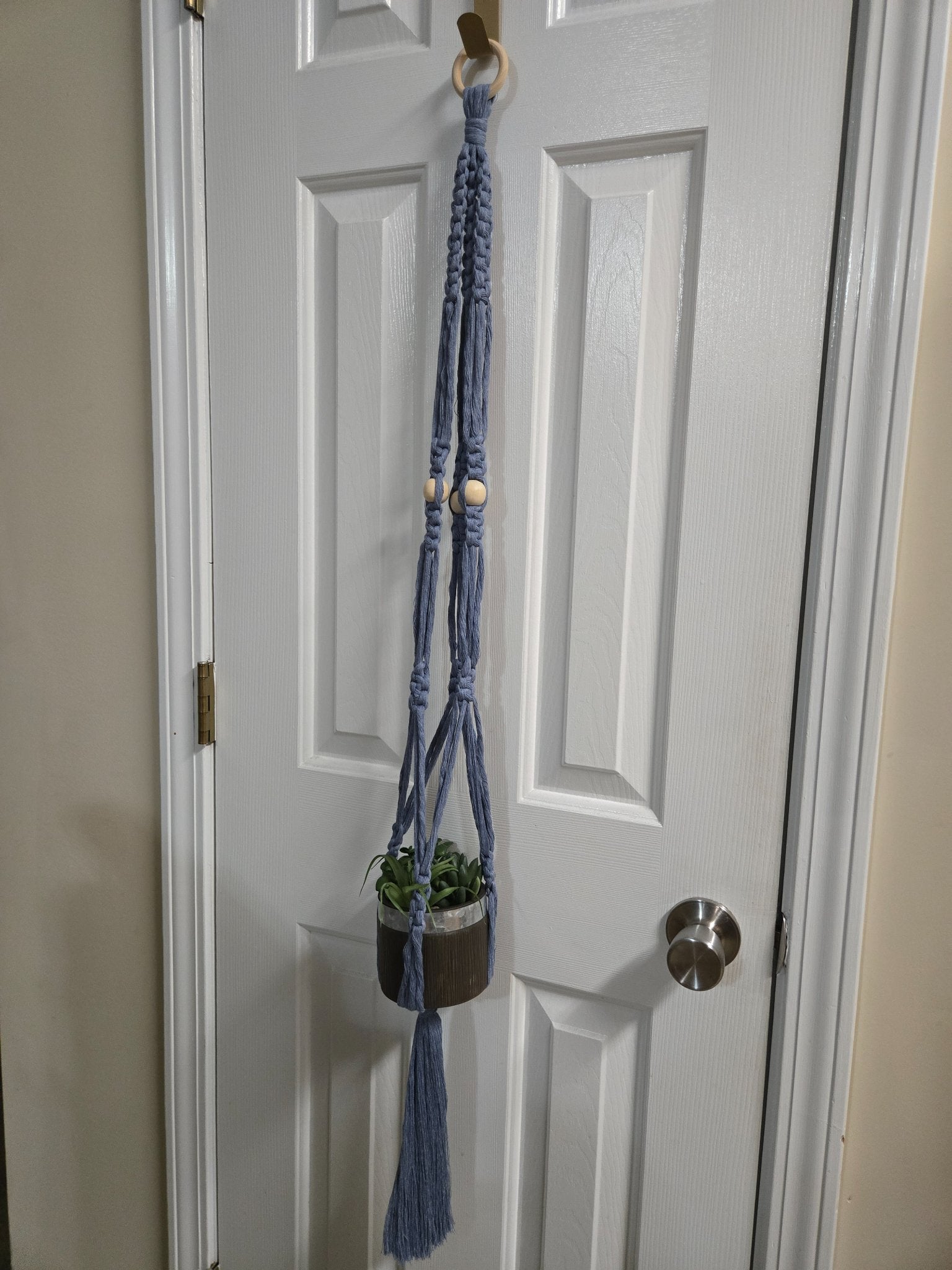 Macrame Plant Hanger - Blue - 3