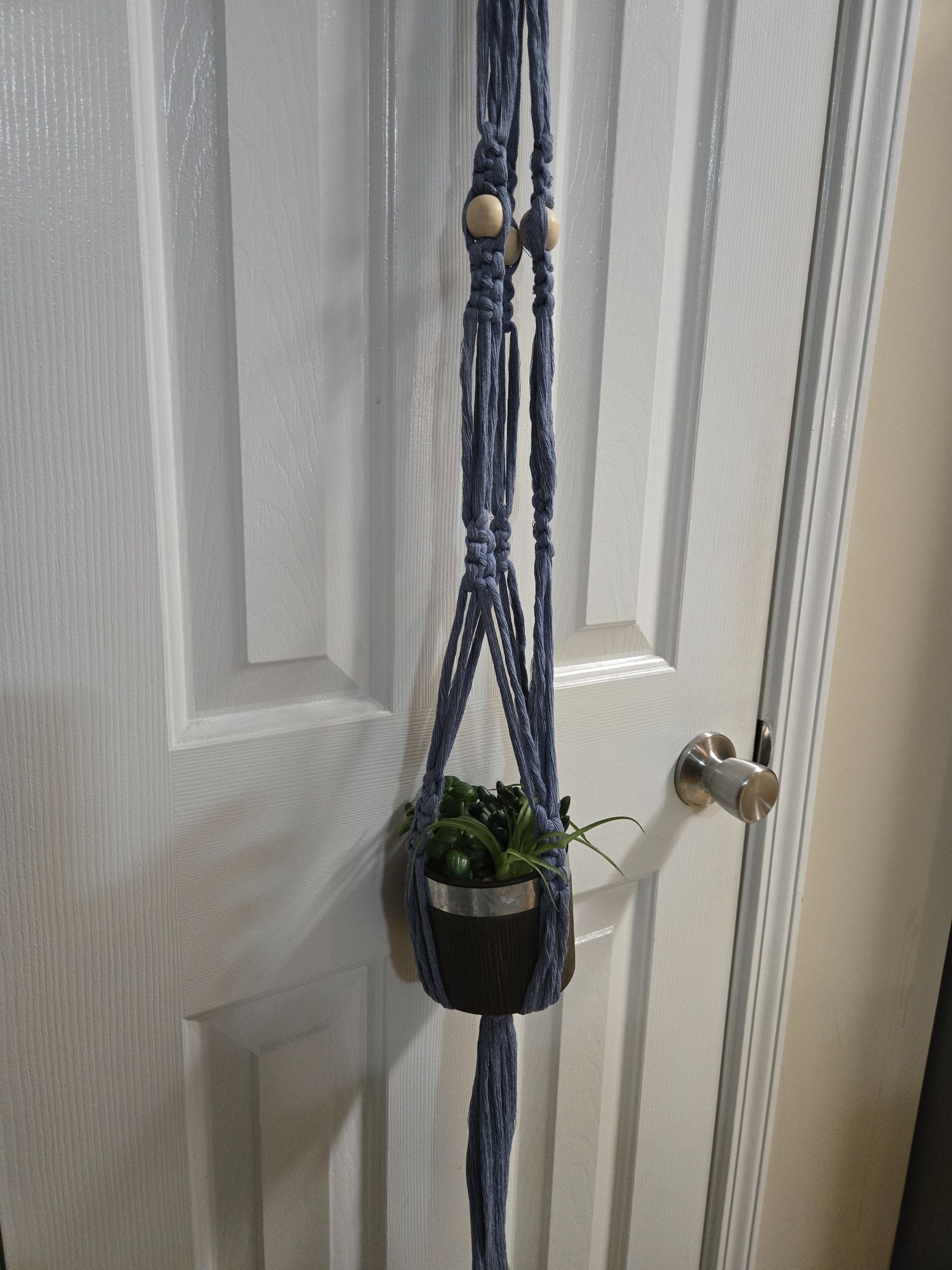 Macrame Plant Hanger - Blue - 6