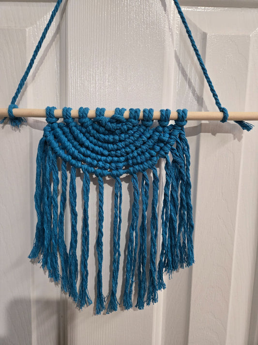 Macrame Wall Hanging - Teal 1/2 Circle - 1