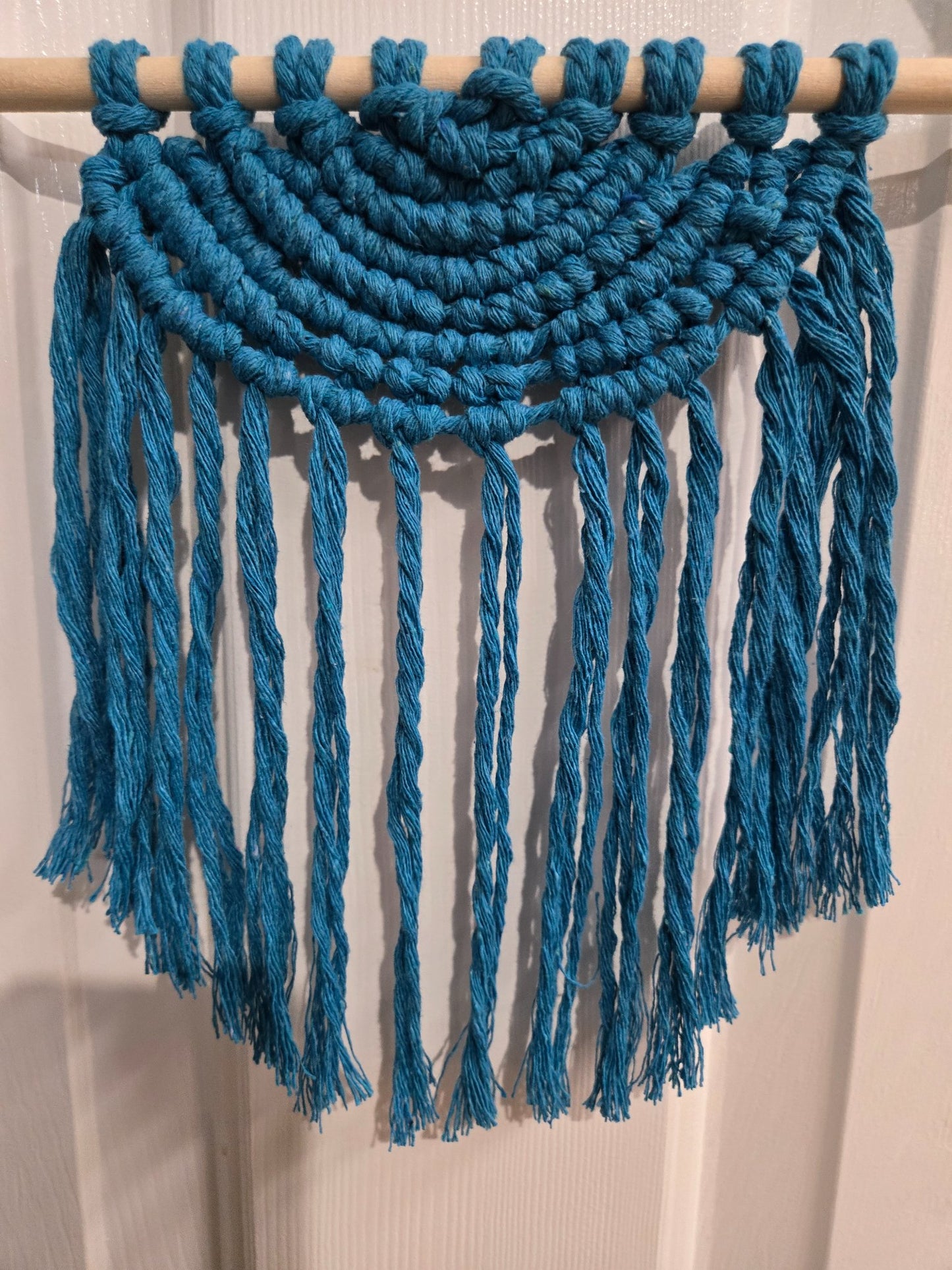 Macrame Wall Hanging - Teal 1/2 Circle - 2