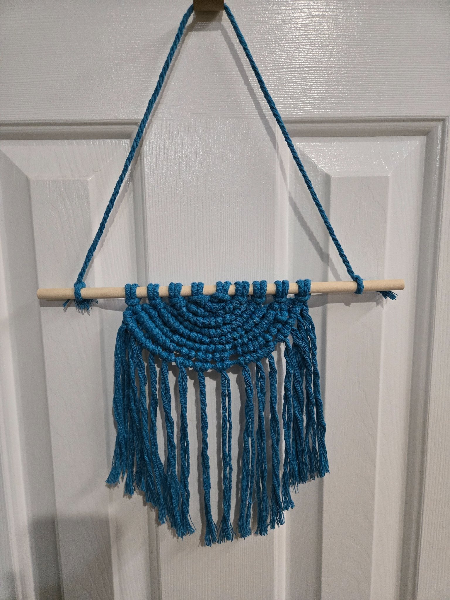 Macrame Wall Hanging - Teal 1/2 Circle - 3