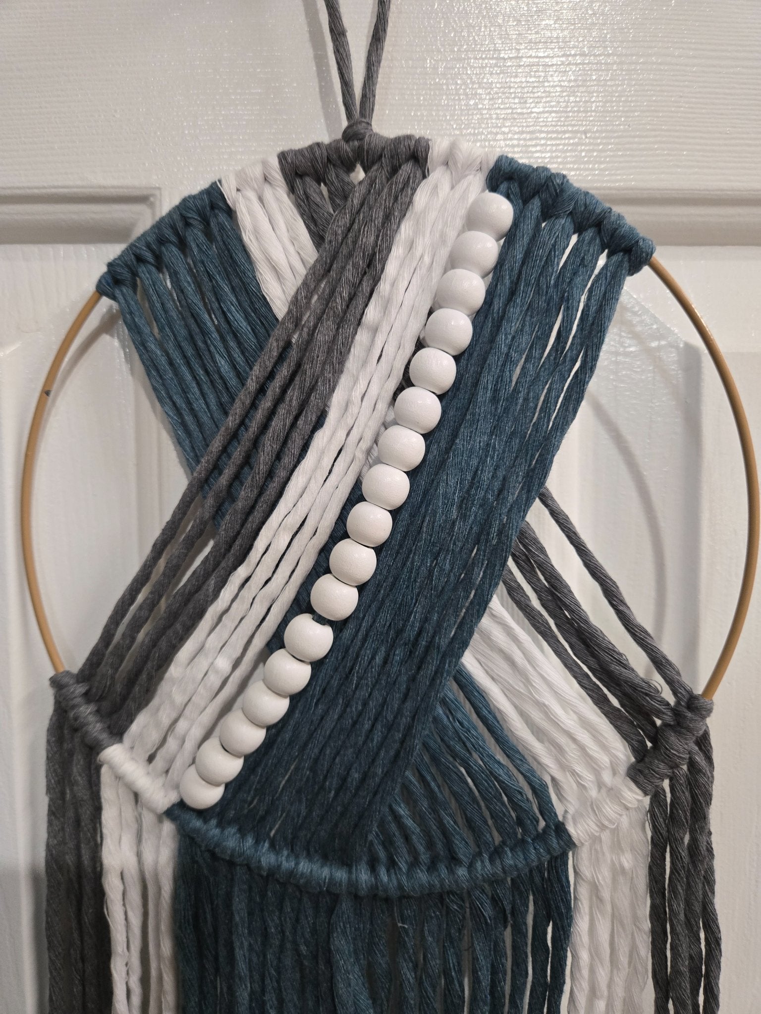 Macrame Wall Hanging  - Teal Circle - 2