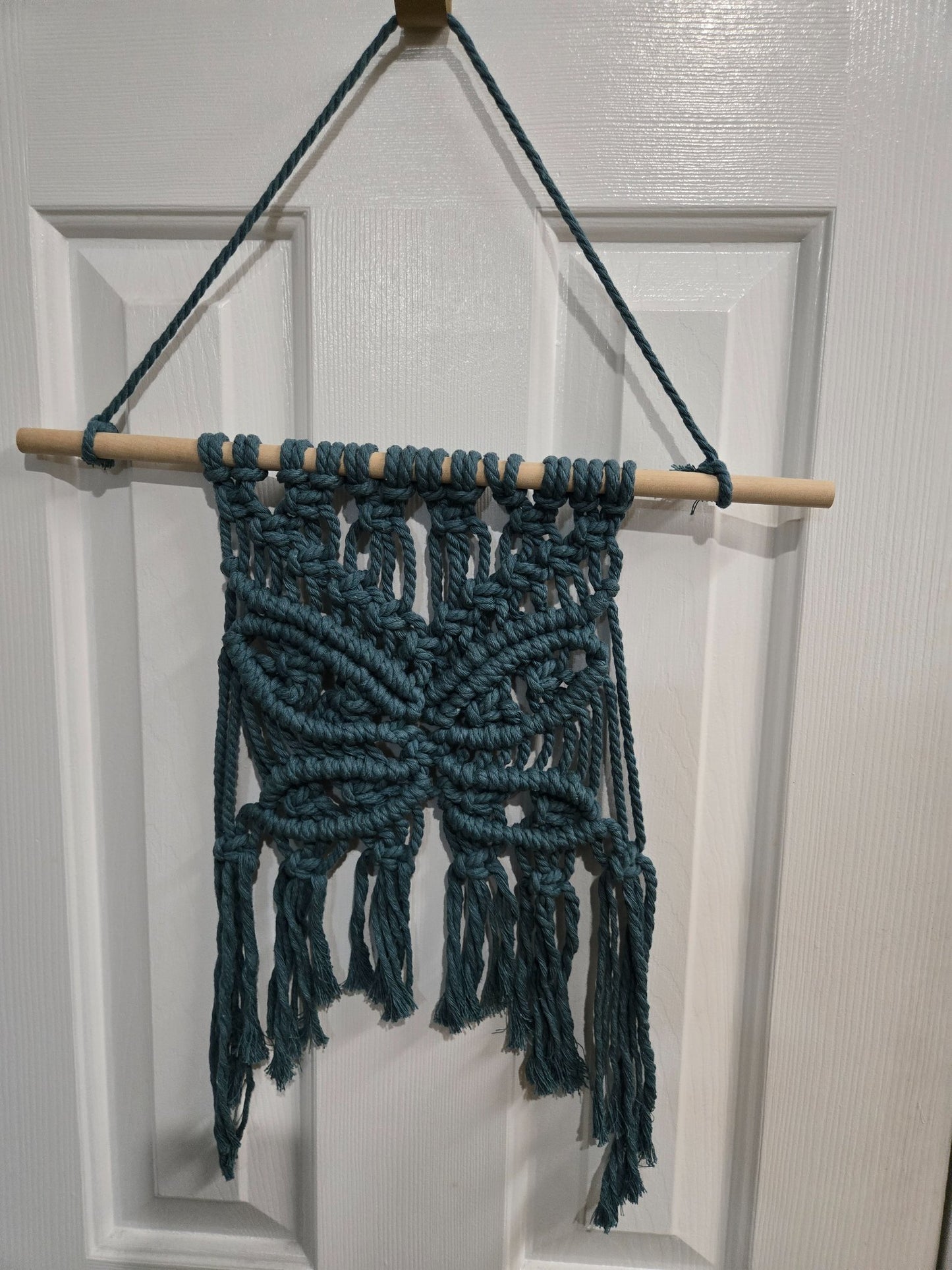 Macrame Wall Hanging  - Teal Butterfly - 2