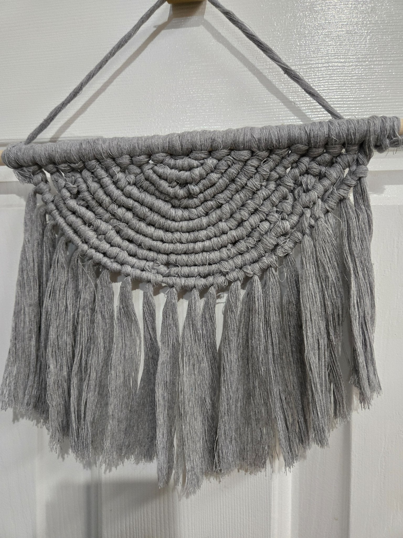 Macrame Wall Hanging  - Gray 1/2 Circle  - 1