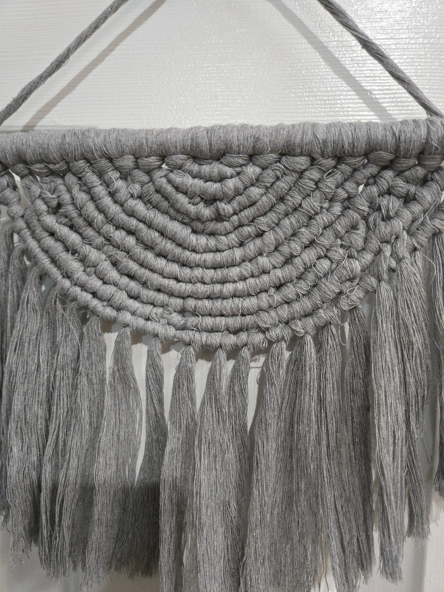 Macrame Wall Hanging  - Gray 1/2 Circle  - 2