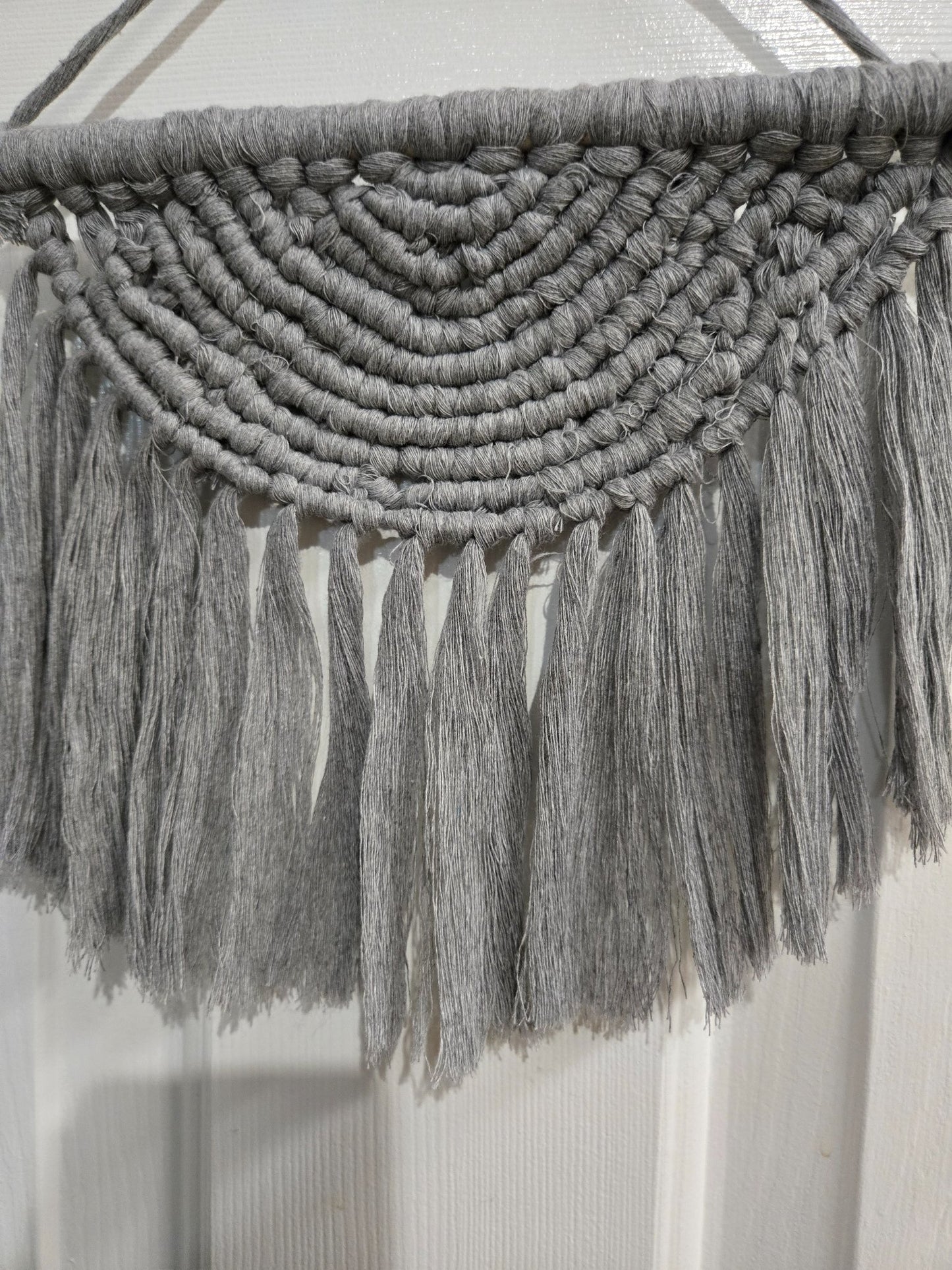 Macrame Wall Hanging  - Gray 1/2 Circle  - 4