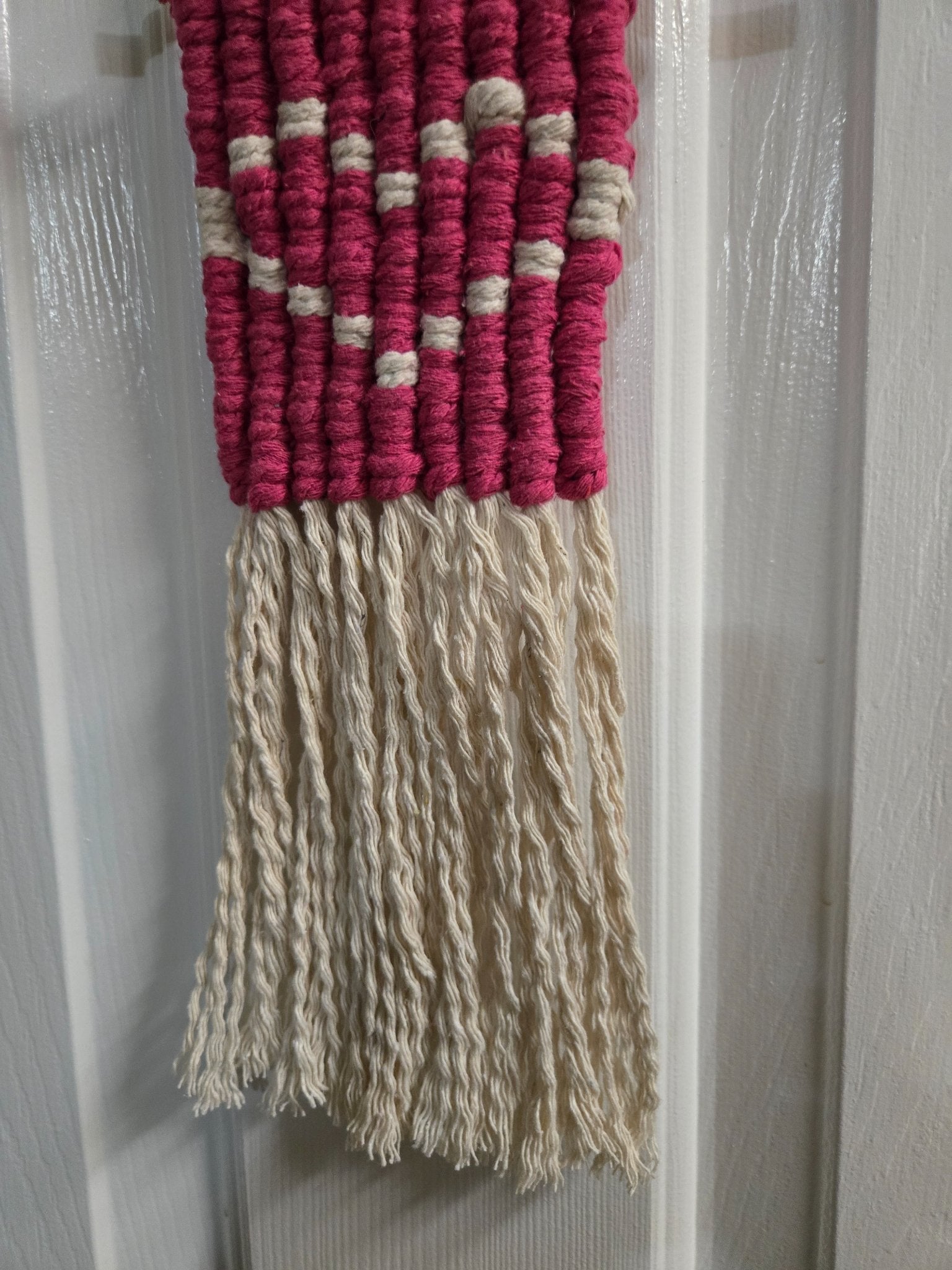 Macrame Wall Hanging - Pink w/ Heart - 4