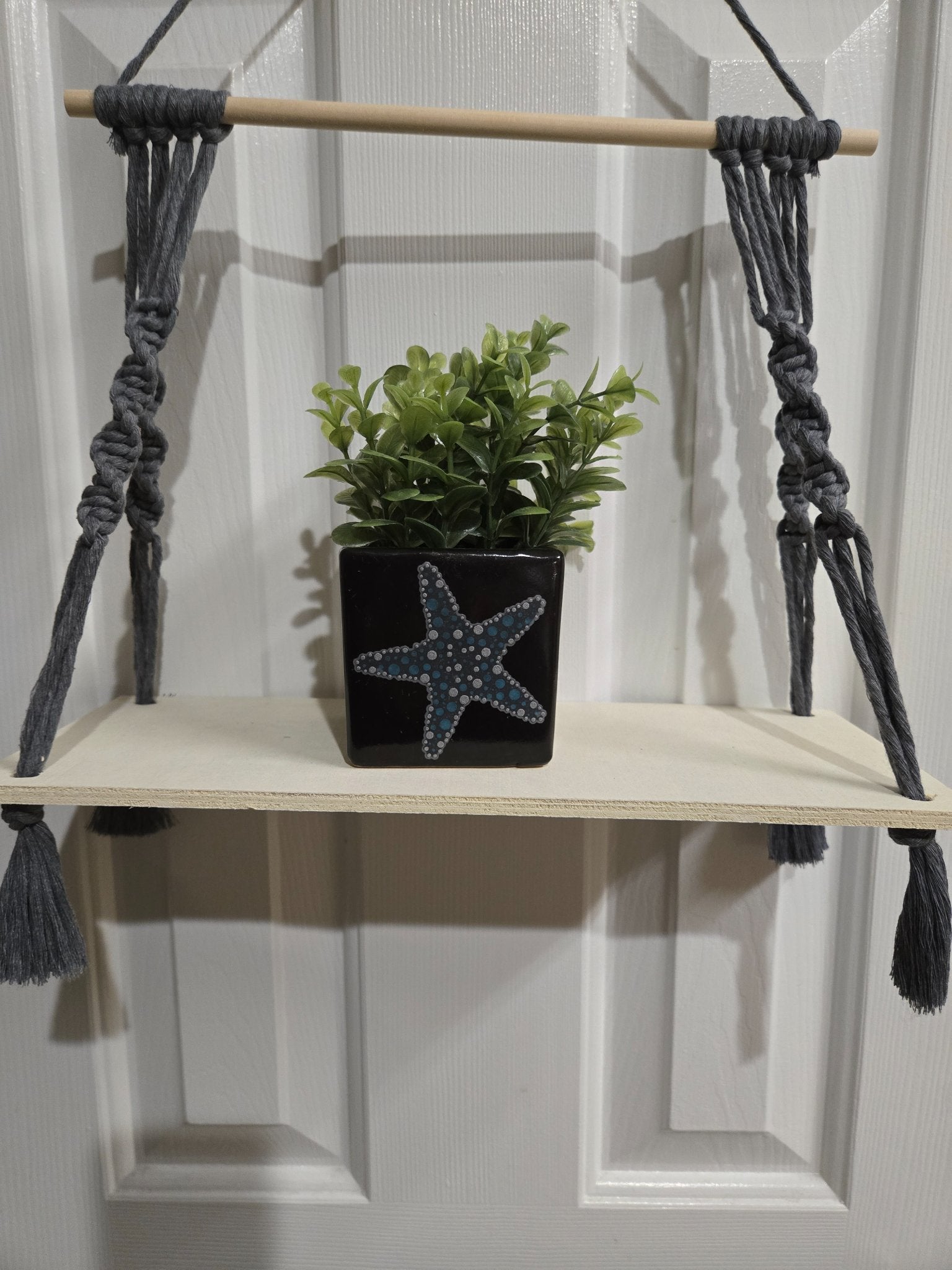 Macrame Shelf - Gray - 1