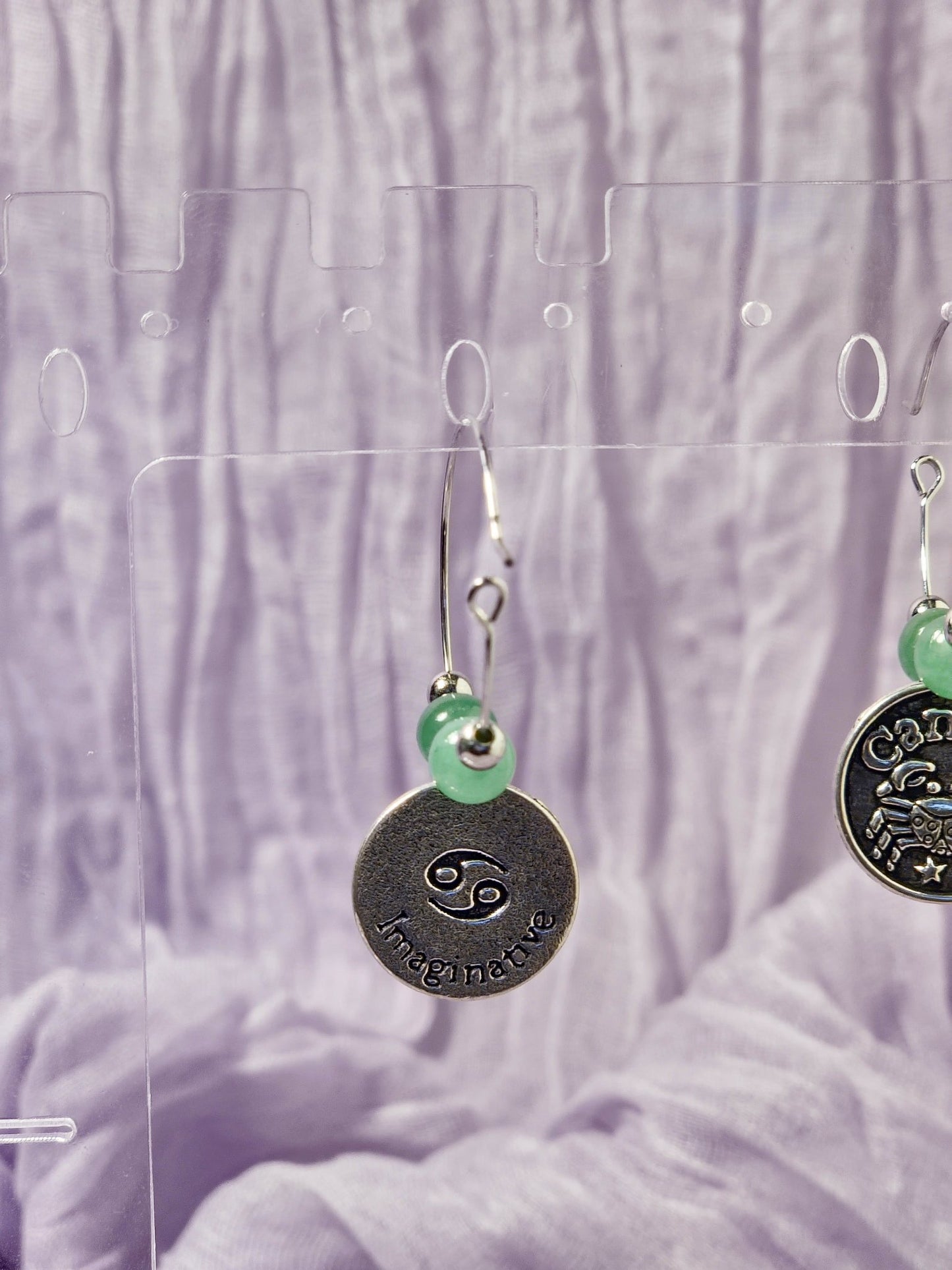 Cancer-Power Color Jade/Lt. Green Earrings - 2