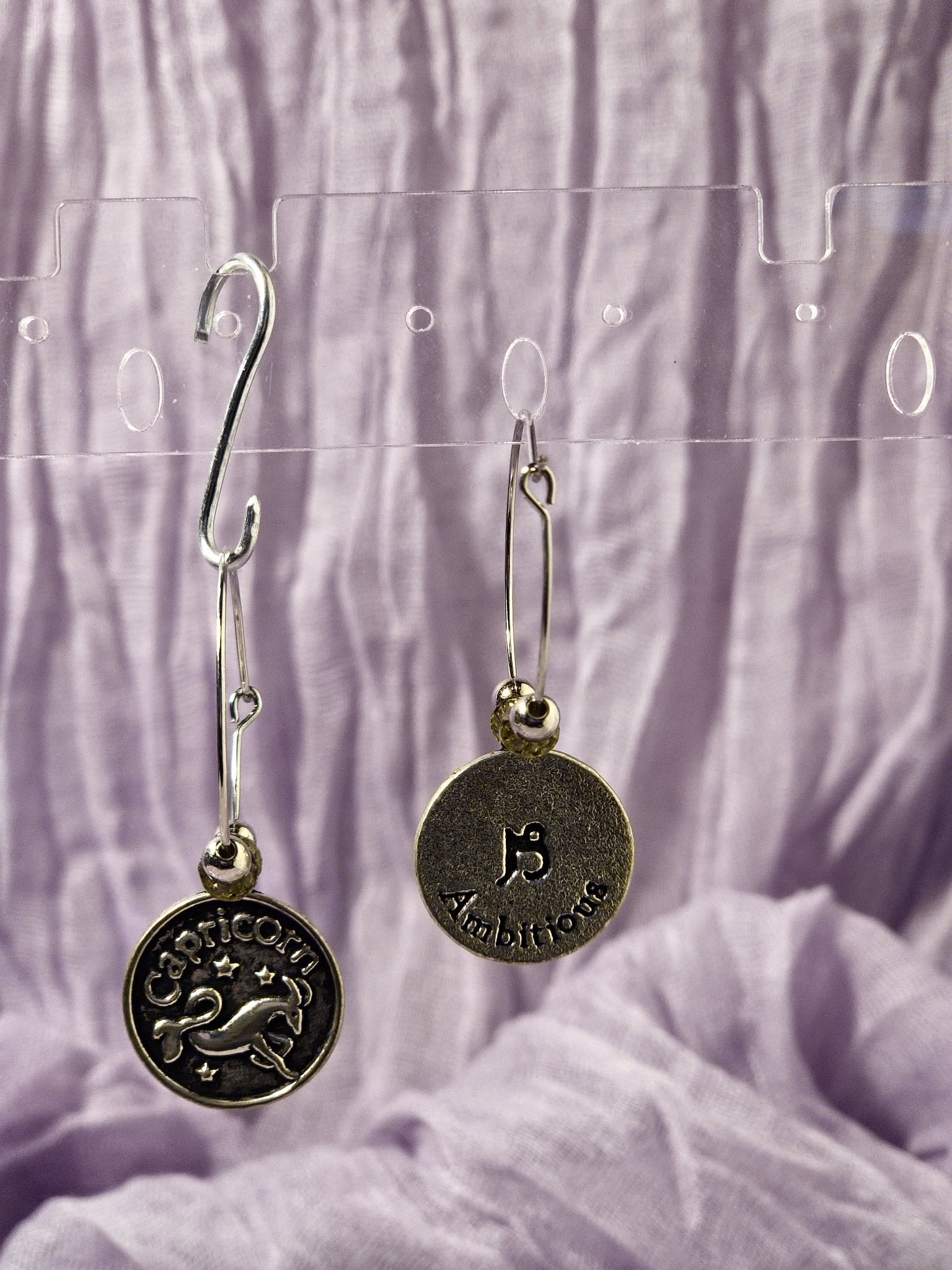 Capricorn- Power Color- Light Grey Earrings - 2