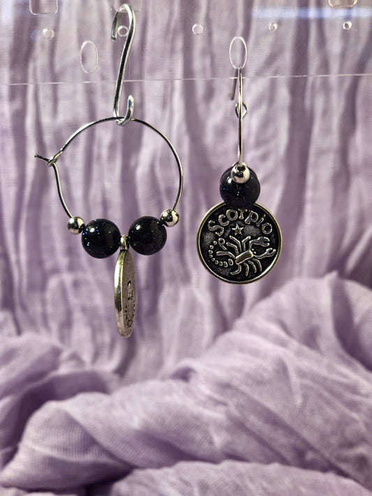 Scorpio - Power Color Black Earrings - 1