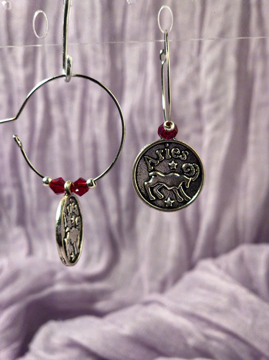 Aries - Power Color Red Earrings - 1