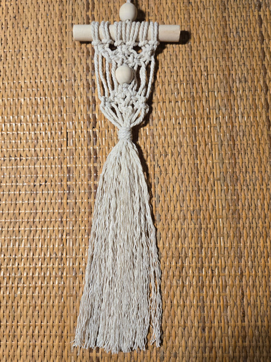 Macrame Mini - Natural w/Bead - 1