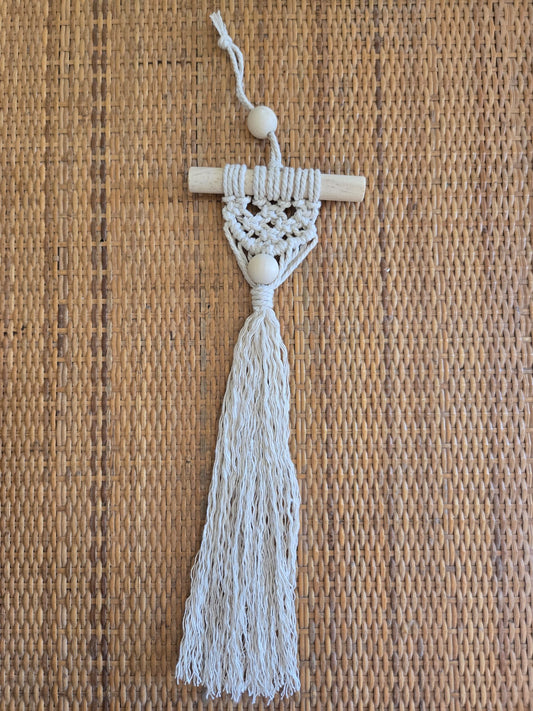 Macrame Mini-Natural w Bead - 1