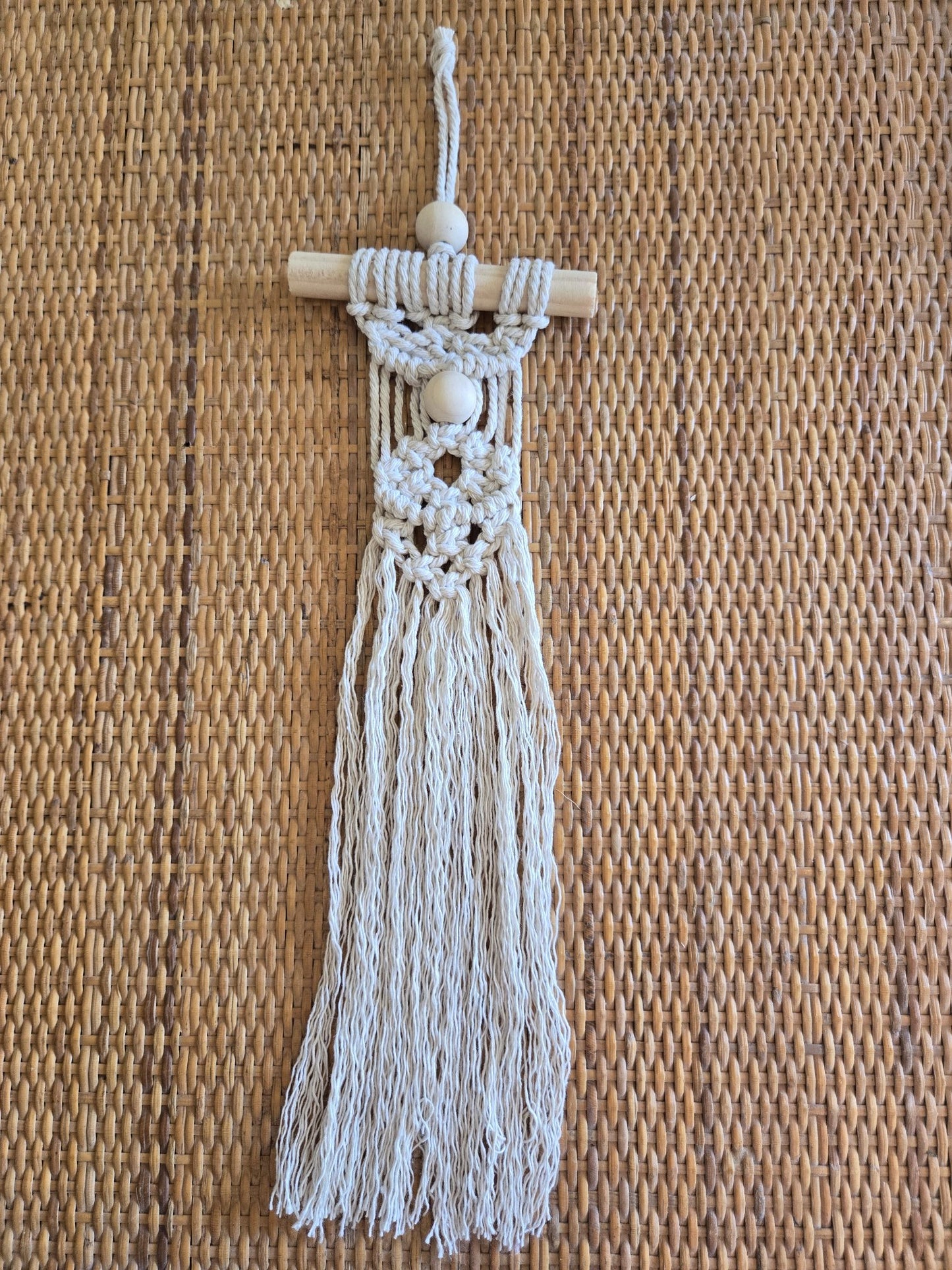 Macrame Mini- Natural with Bead - 1