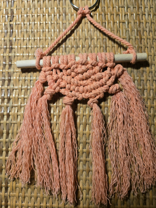 Macrame Mini - Coral 1/2 Circle  - 1