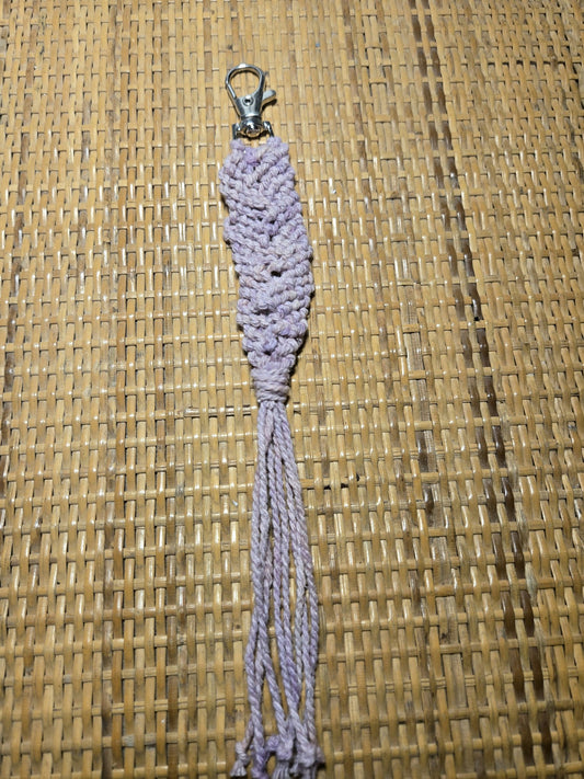 Macrame Clip-on - Purple Braid - 1