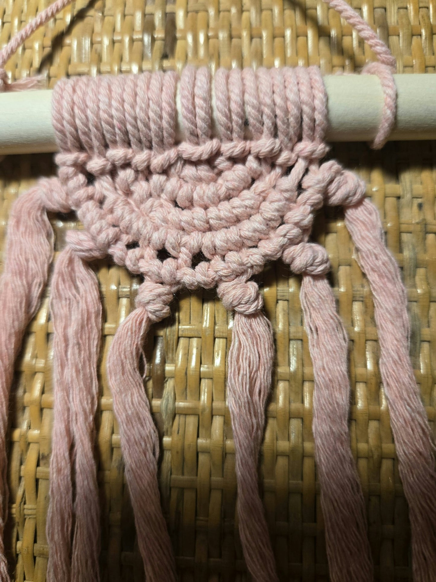 Macrame Mini - Pink 1/2 Circle  - 1