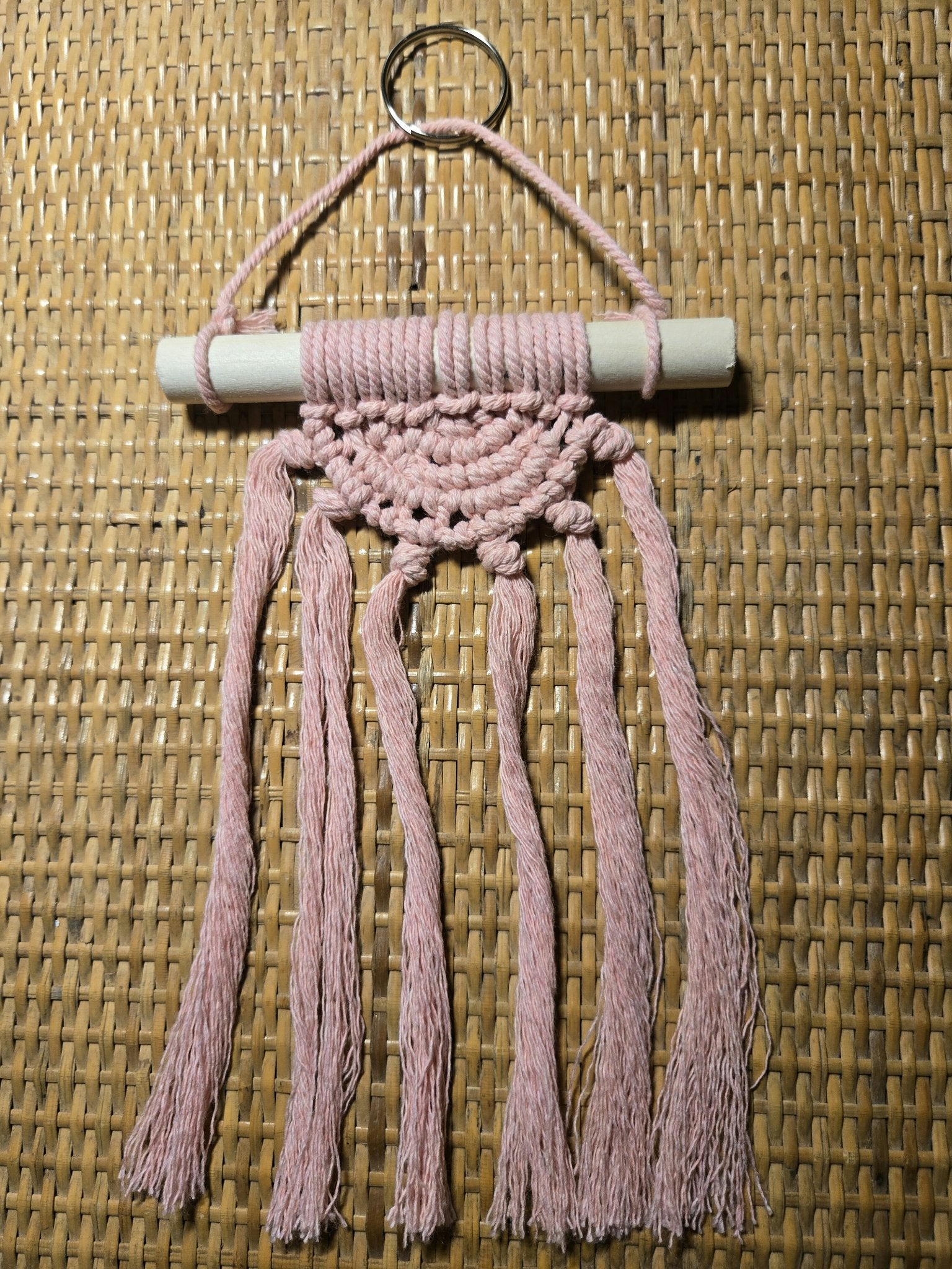 Macrame Mini - Pink 1/2 Circle  - 2