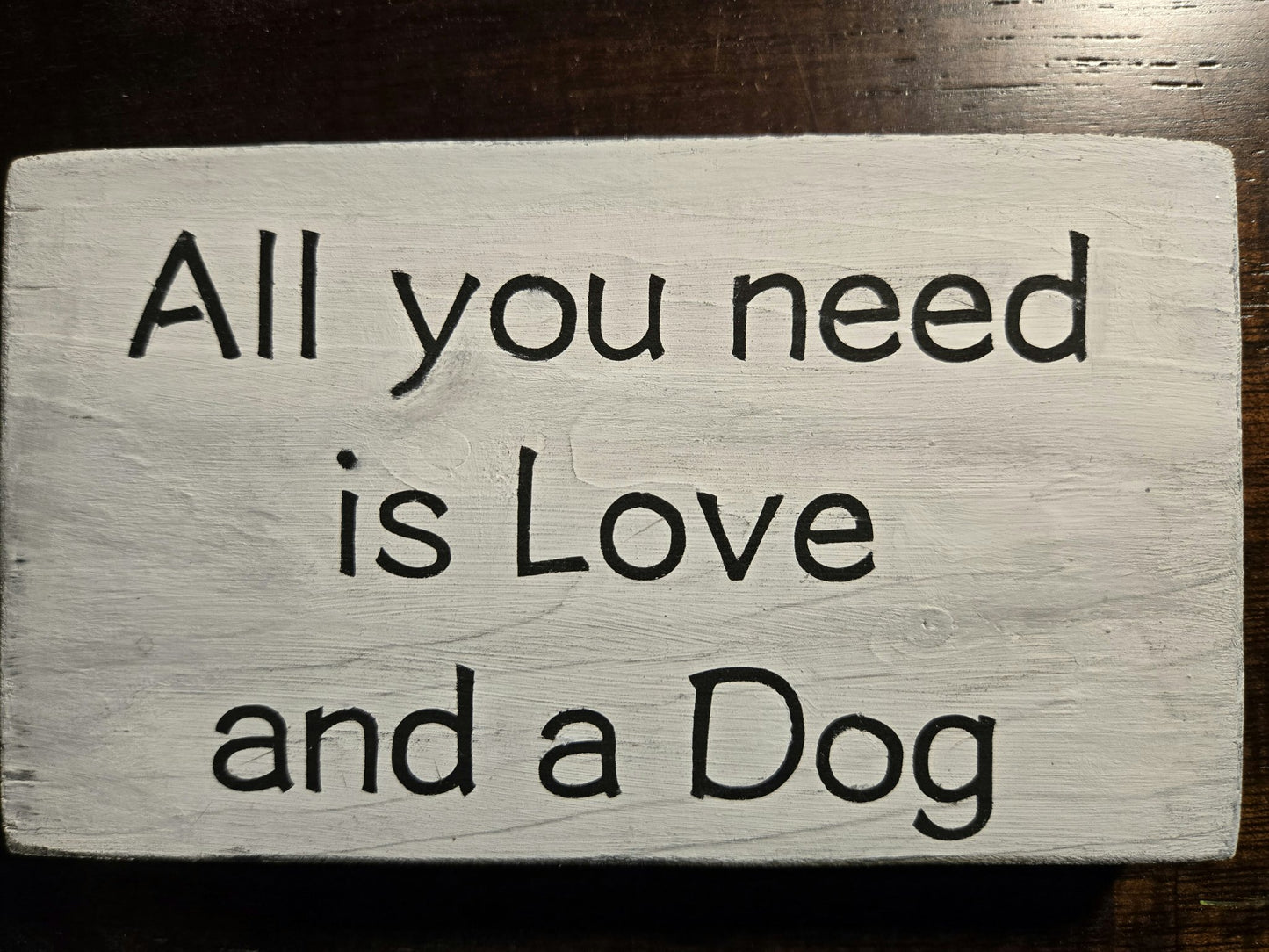 Block Sign - Love & A Dog - 1